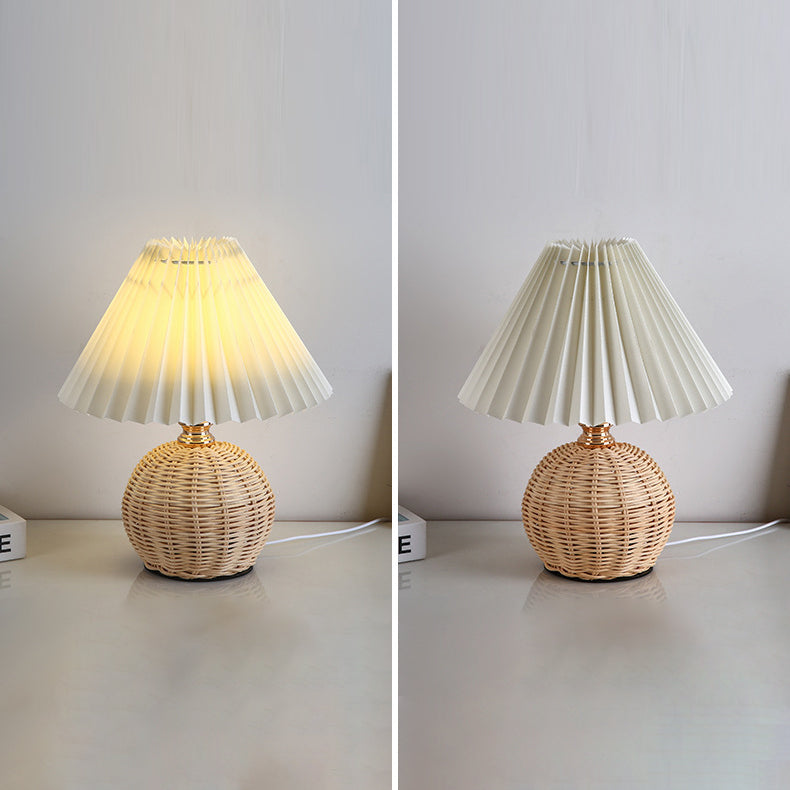 Bohemian Rattan Table Lamp With Tri-Colour Warm Light — Ashbury Home & Living
