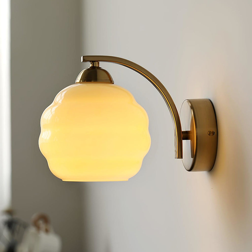 Contemporary Wrought Iron and Glass Wall Light With Warm LED Glow — Ashbury Home & Living