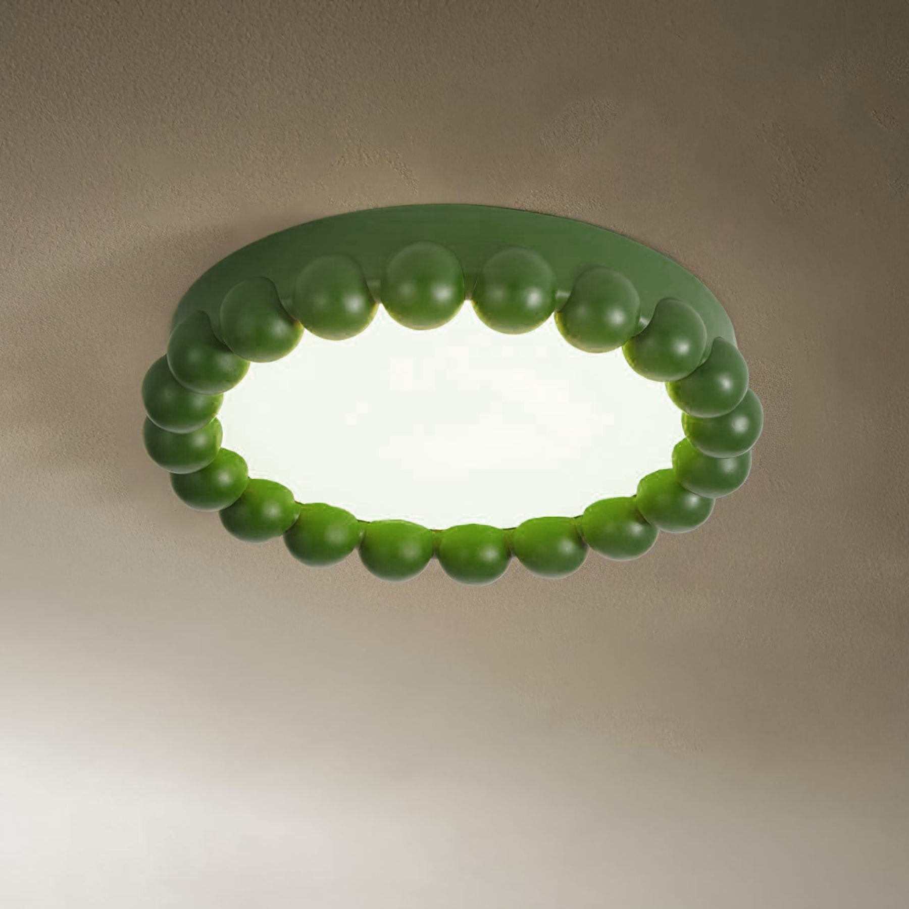Modern Flush Mount Ceiling Light for Living Room and Bedroom in Green — Ashbury Home & Living