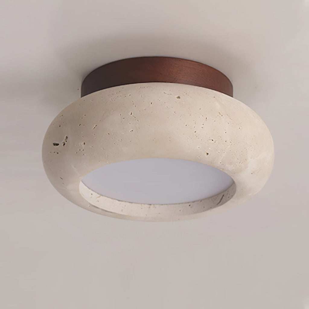 Minimalist Travertine Flush Mount Ceiling Light — Ashbury Home & Living