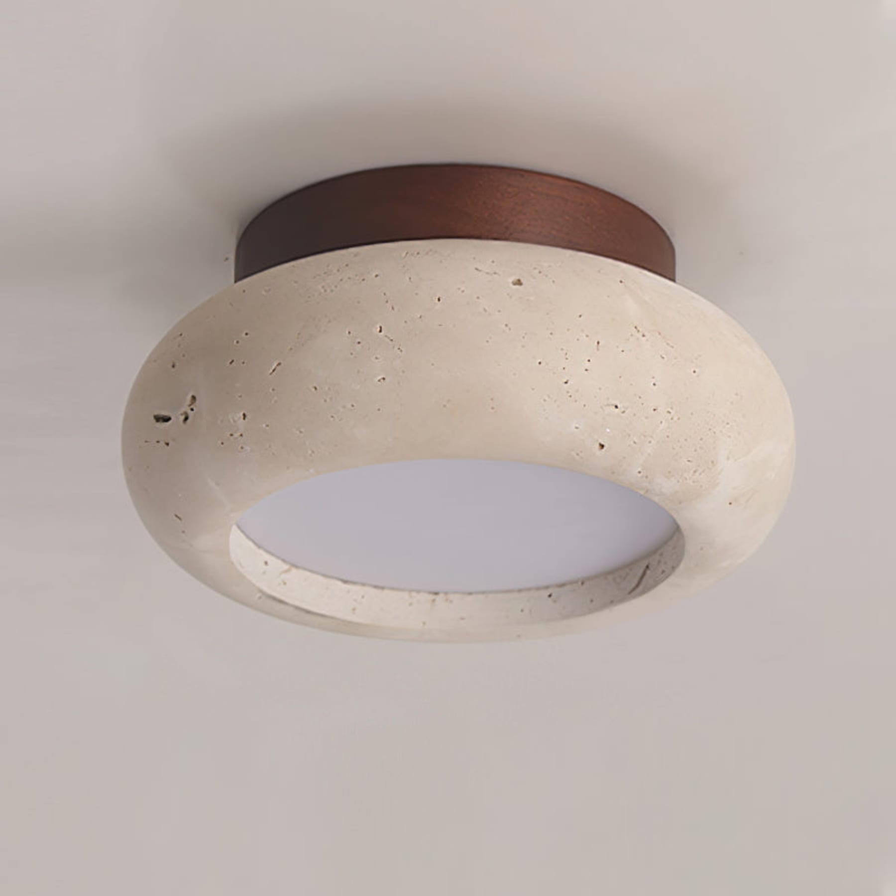 Minimalist Travertine Flush Mount Ceiling Light — Ashbury Home & Living