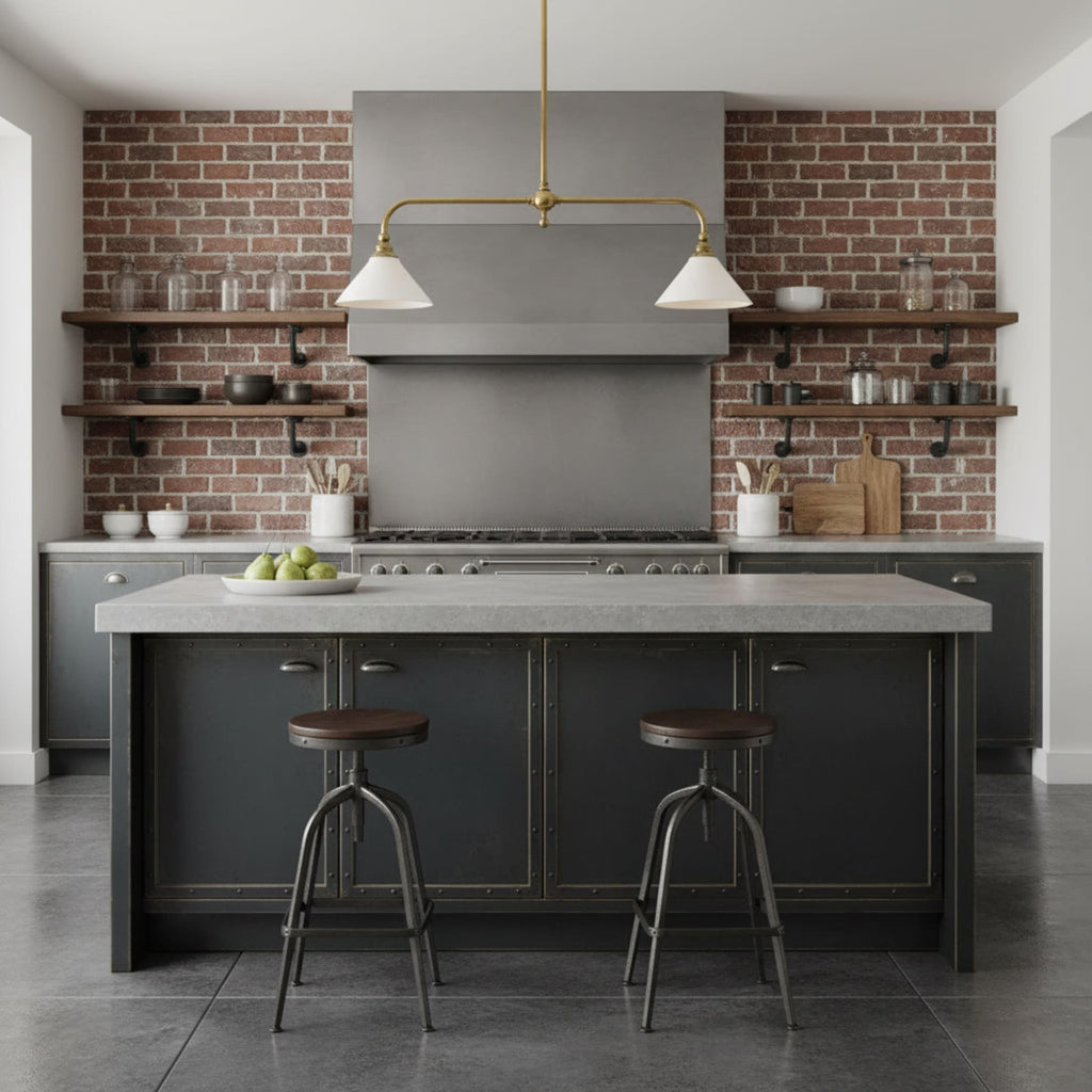 Modern Brass Pendant Light With Ceramic Shades for Dining Room — Ashbury Home & Living