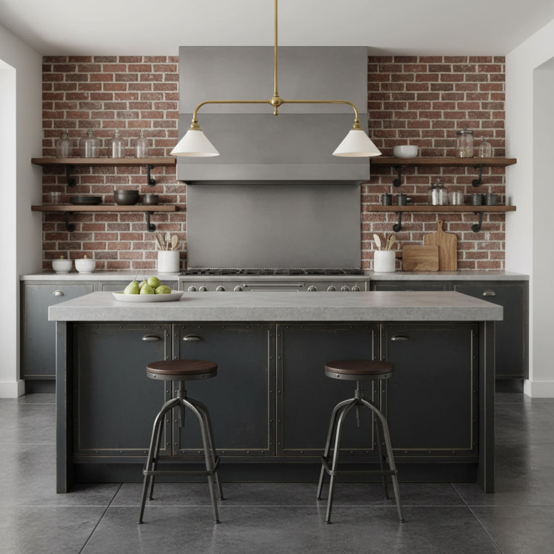 Modern Brass Pendant Light With Ceramic Shades for Dining Room — Ashbury Home & Living