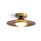 Modern Wood-Effect Round Flush Mount Ceiling Light With Integrated LED — Ashbury Home & Living