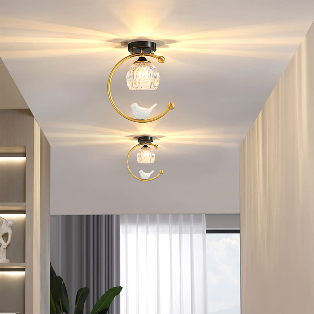 Contemporary Solid Brass Flush Mount Ceiling Light — Ashbury Home & Living