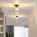 Contemporary Solid Brass Flush Mount Ceiling Light — Ashbury Home & Living