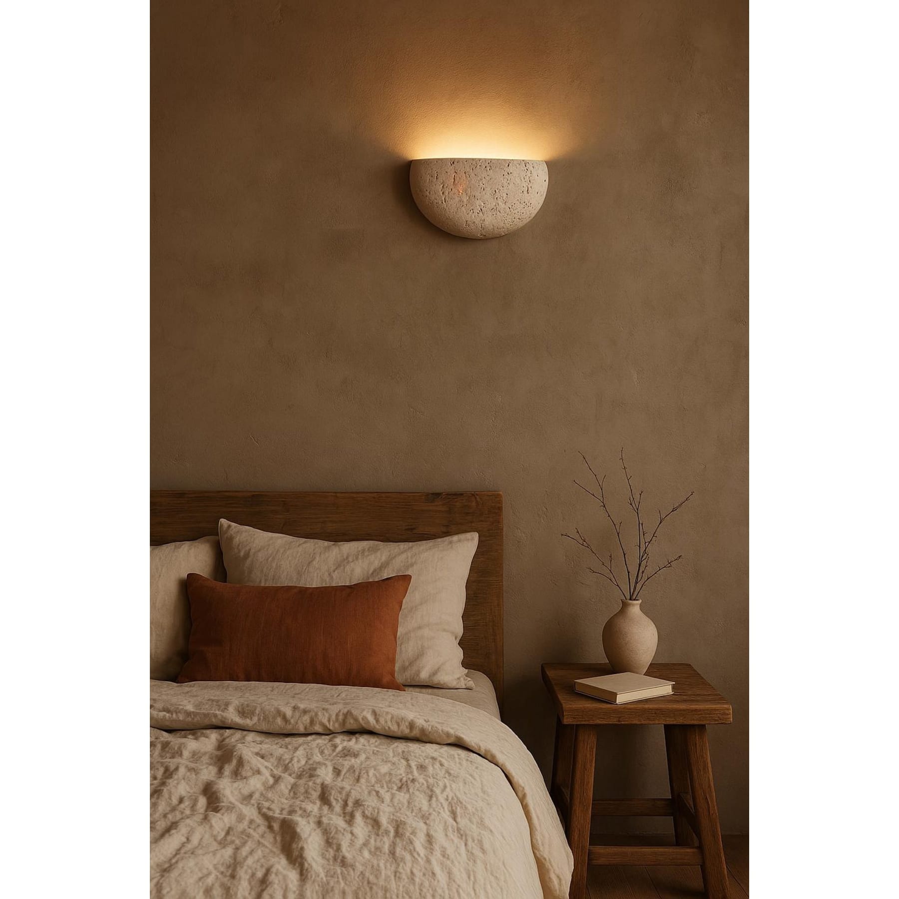 Modern Travertine Stone Wall Light for Living Room — Ashbury Home & Living