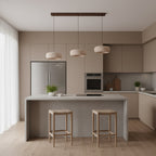Modern Travertine Stone Pendant Light With Dimmable Remote Control — Ashbury Home & Living