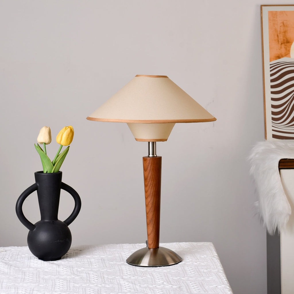 Modern Wood Table Lamp With Fabric Shade for Living Room — Ashbury Home & Living