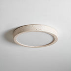 Modern Travertine Flush Mount Ceiling Light With Slim Profile — Ashbury Home & Living