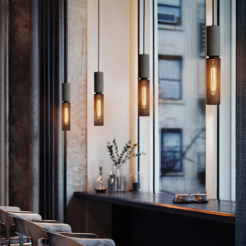 Industrial Concrete Pendant Light With Warm LED Glow — Ashbury Home & Living