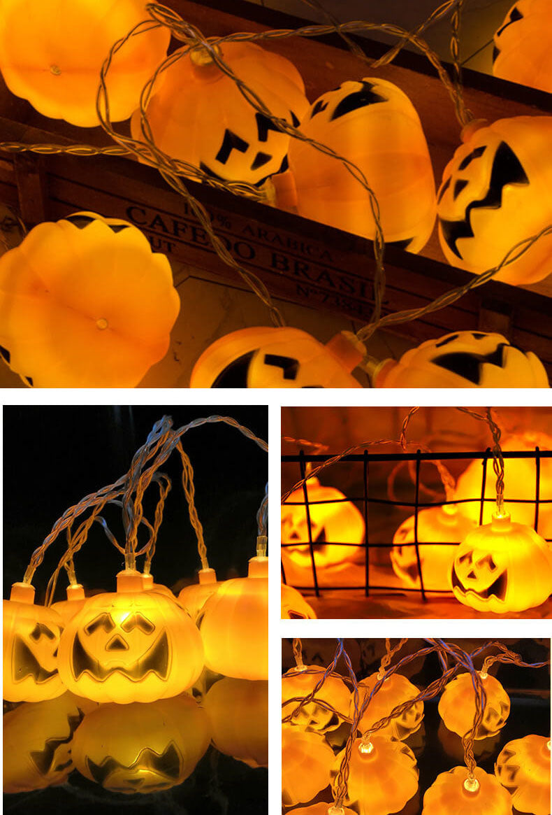 Halloween Pumpkin Fairy Lights LED String Lights with Jack O Lantern Shades Festive Indoor Lights for Party | Bedroom and Window Decoration