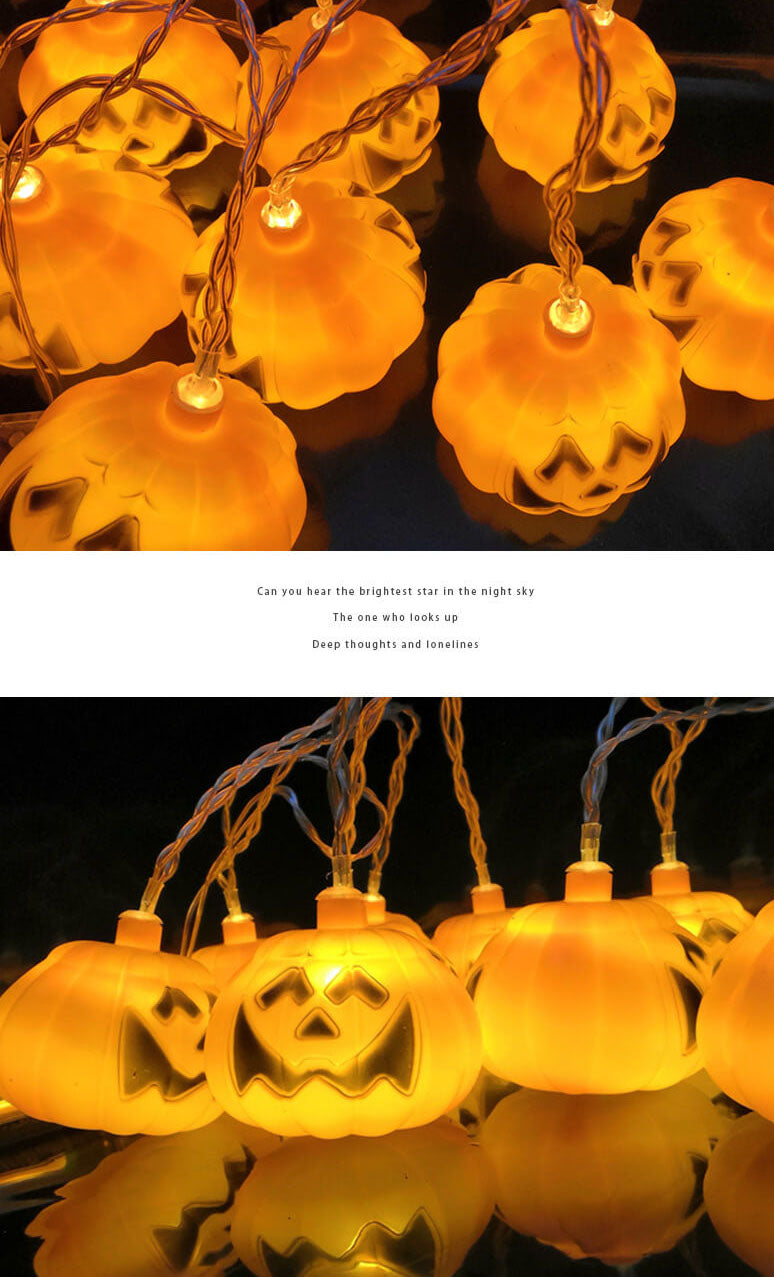 Halloween Pumpkin Fairy Lights LED String Lights with Jack O Lantern Shades Festive Indoor Lights for Party | Bedroom and Window Decoration