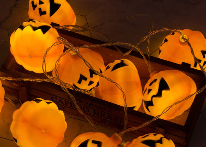 Halloween Pumpkin Fairy Lights LED String Lights with Jack O Lantern Shades Festive Indoor Lights for Party | Bedroom and Window Decoration