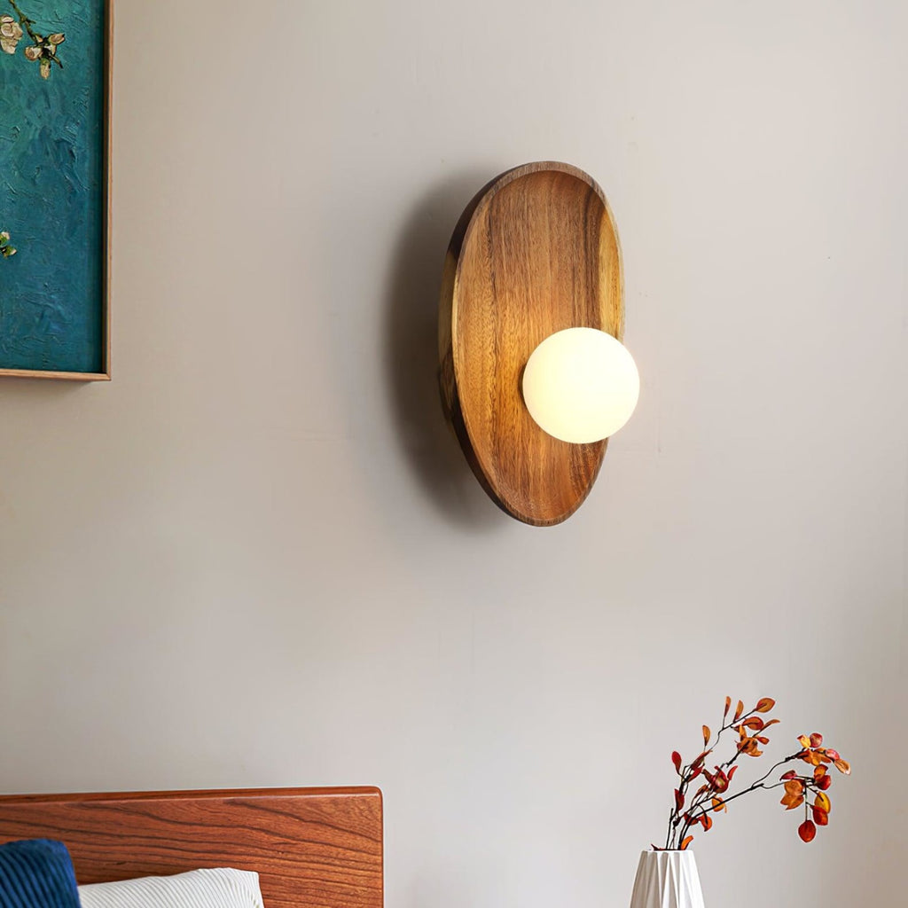 Modern Wood and Glass Wall Light for Living Room — Ashbury Home & Living