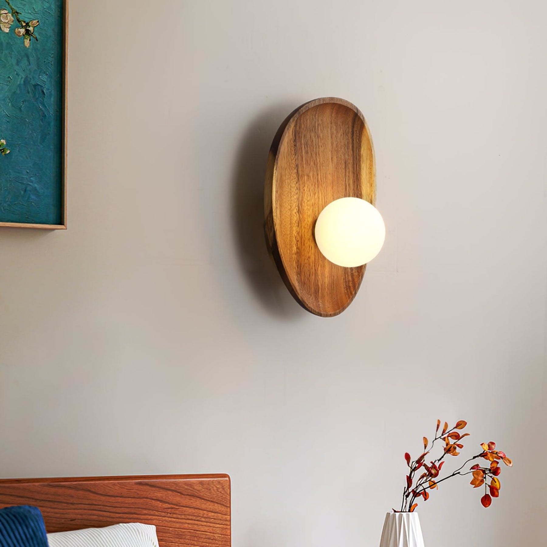 Modern Wood and Glass Wall Light for Living Room — Ashbury Home & Living