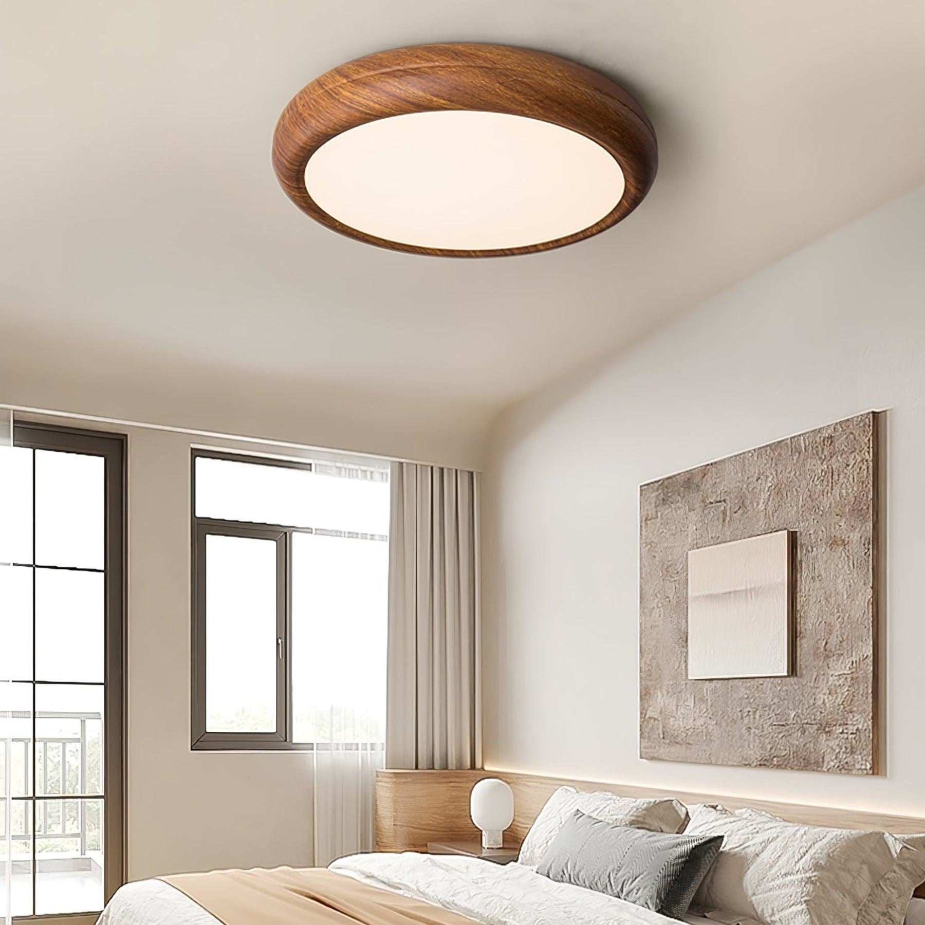 Scandinavian Wood Flush Mount Ceiling Light for Living Room — Ashbury Home & Living
