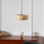 Modern Travertine Stone Pendant Light With Dimmable Remote Control — Ashbury Home & Living