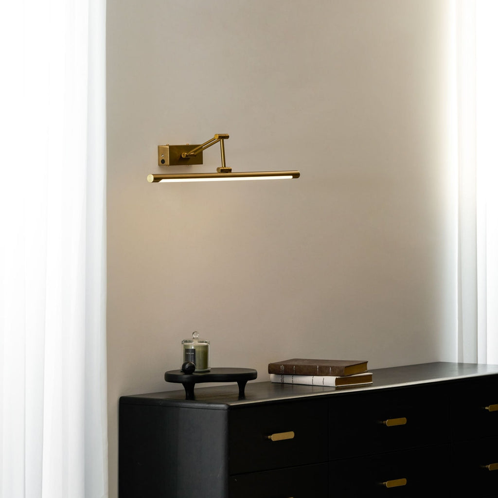 Contemporary Wrought Iron Wall Light With USB Power for Living Room — Ashbury Home & Living