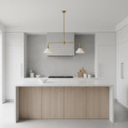 Modern Brass Pendant Light With Ceramic Shades for Dining Room — Ashbury Home & Living