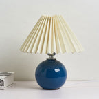 Nordic Ceramic Table Lamp With Pleated Fabric Shade