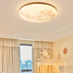 Modern Wood Flush Mount Ceiling Light With Solid Wood Trim — Ashbury Home & Living