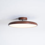 Scandinavian Wood-Effect Flush Mount Ceiling Light With Tri-Colour Glow — Ashbury Home & Living