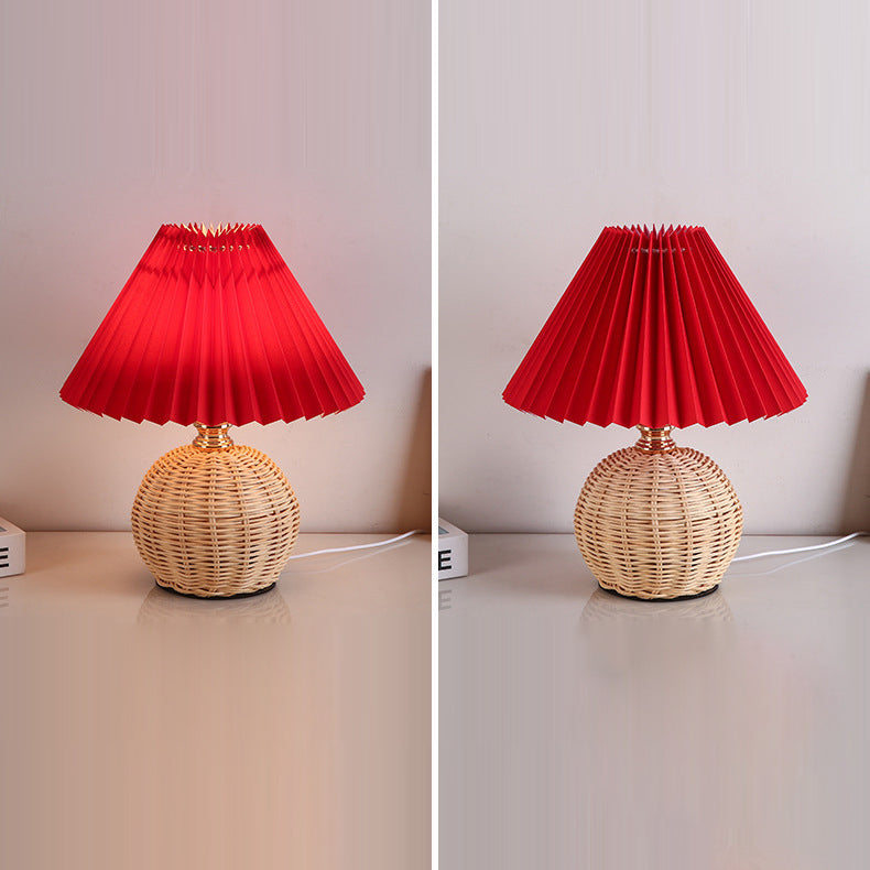 Bohemian Rattan Table Lamp With Tri-Colour Warm Light — Ashbury Home & Living