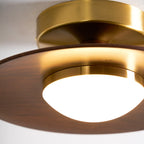 Modern Wood-Effect Round Flush Mount Ceiling Light With Integrated LED — Ashbury Home & Living
