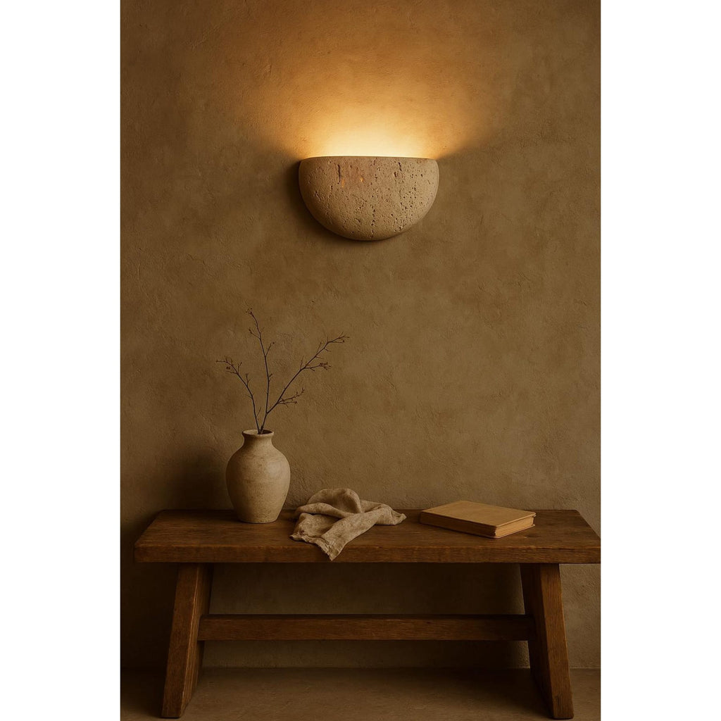 Modern Travertine Stone Wall Light for Living Room — Ashbury Home & Living
