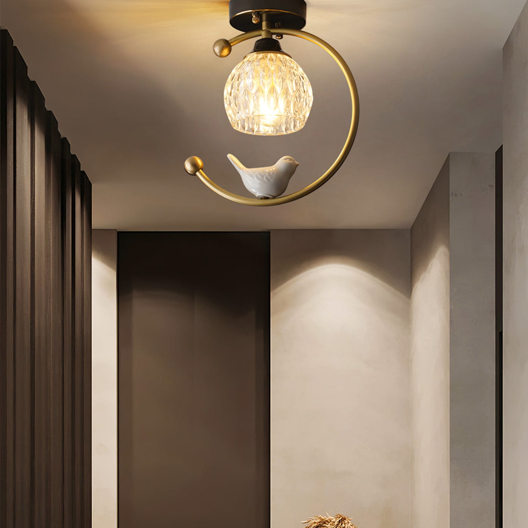 Contemporary Solid Brass Flush Mount Ceiling Light — Ashbury Home & Living