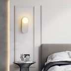 Nordic Wall Light Glass Globe Wall Sconce with Metal Ring Base Minimalist Bedside Wall Lamp for Bedroom | Hallway and Living Room