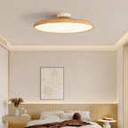 Scandinavian Wood-Effect Flush Mount Ceiling Light With Tri-Colour Glow — Ashbury Home & Living