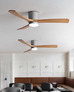 Wood Blade Ceiling Fan Ceiling Light With Remote Control