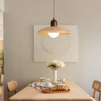 Japanese Wabi Sabi Walnut Pendant Lights With Dome Shade