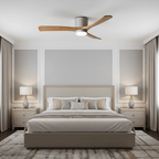 Wood Blade Ceiling Fan Ceiling Light With Remote Control