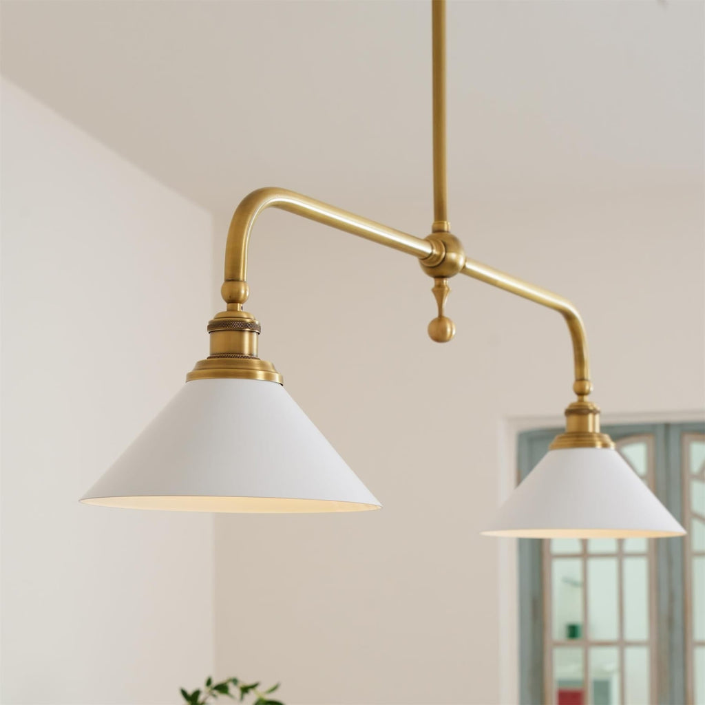 Modern Brass Pendant Light With Ceramic Shades for Dining Room — Ashbury Home & Living