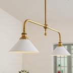 Modern Brass Pendant Light With Ceramic Shades for Dining Room — Ashbury Home & Living