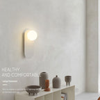 Nordic Wall Light Glass Globe Wall Sconce with Metal Ring Base Minimalist Bedside Wall Lamp for Bedroom | Hallway and Living Room