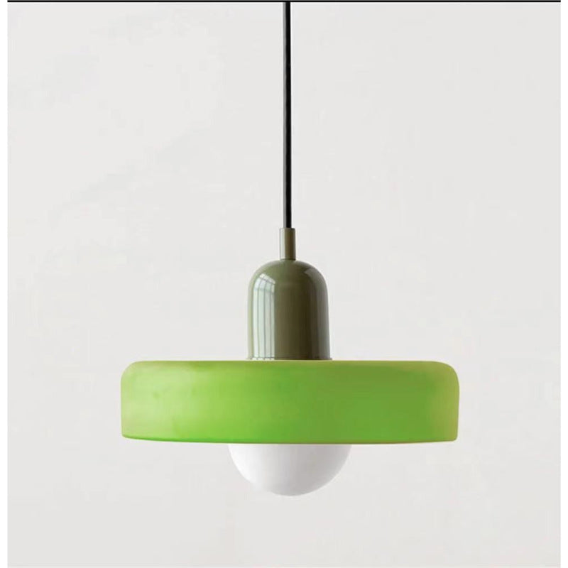 Modern Glass Pendant Light With Halo Shade