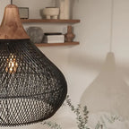 Bohemian Rattan Pendant Light With Hand-Woven Dome Shade
