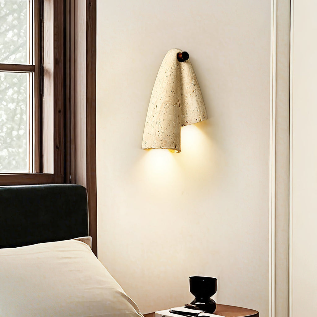 Modern Travertine Wall Light With Warm LED Glow — Ashbury Home & Living