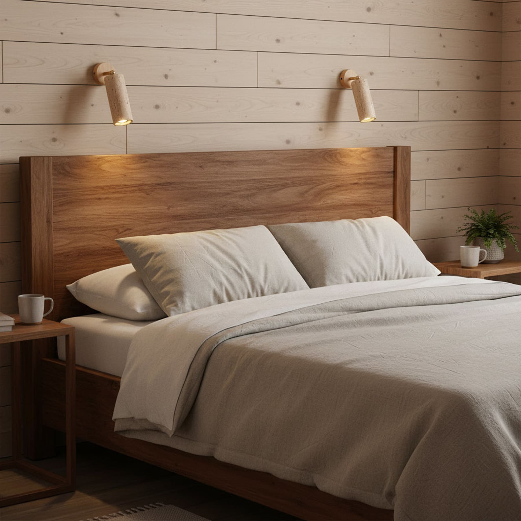Modern Travertine Wall Light With Warm LED Glow — Ashbury Home & Living