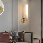 Modern Metal and Faux Alabaster Wall Light for Living Room — Ashbury Home & Living
