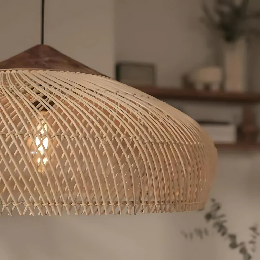 Bohemian Rattan Pendant Lights With Woven Shade