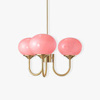 3-Light Glass Globe Chandelier With Brass Frame