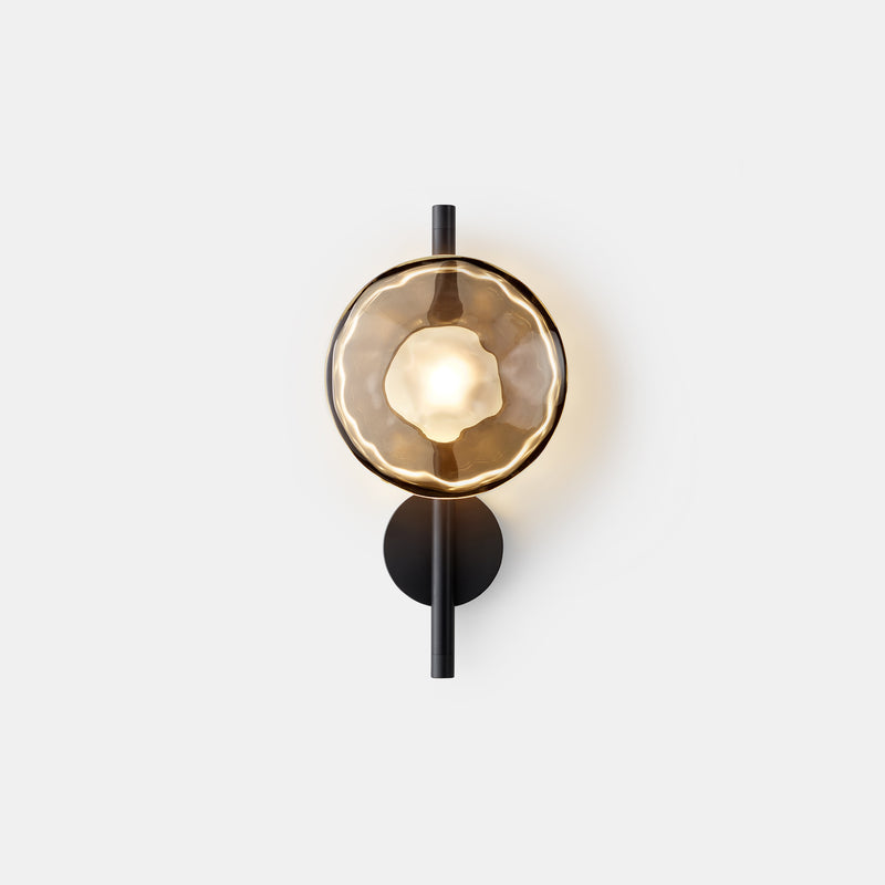 Nordic Ripple Glass Wall Light LED Light With Double Round Shade