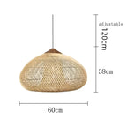 Handmade Rattan Pendant Lights With Woven Dome Shade
