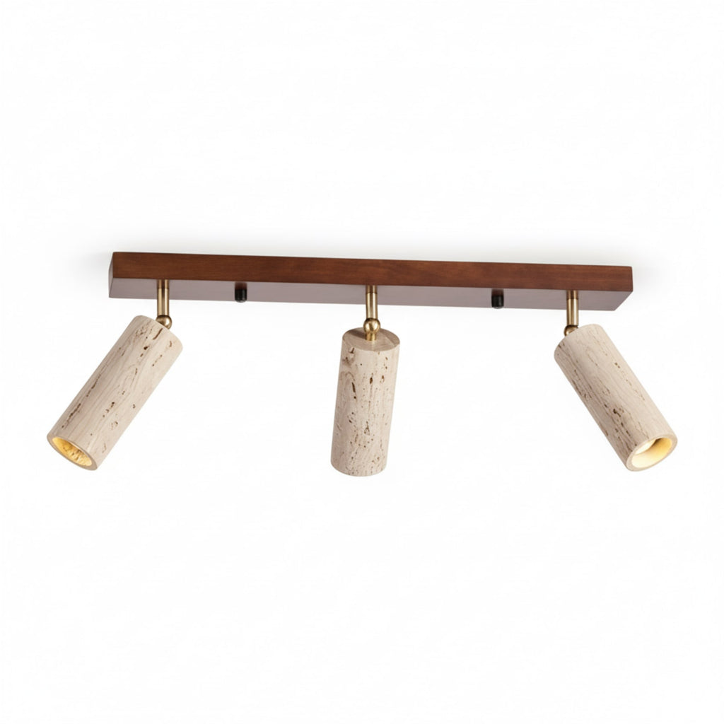 Modern Stone Linear Ceiling Light With Warm White Glow in Walnut Colour — Ashbury Home & Living