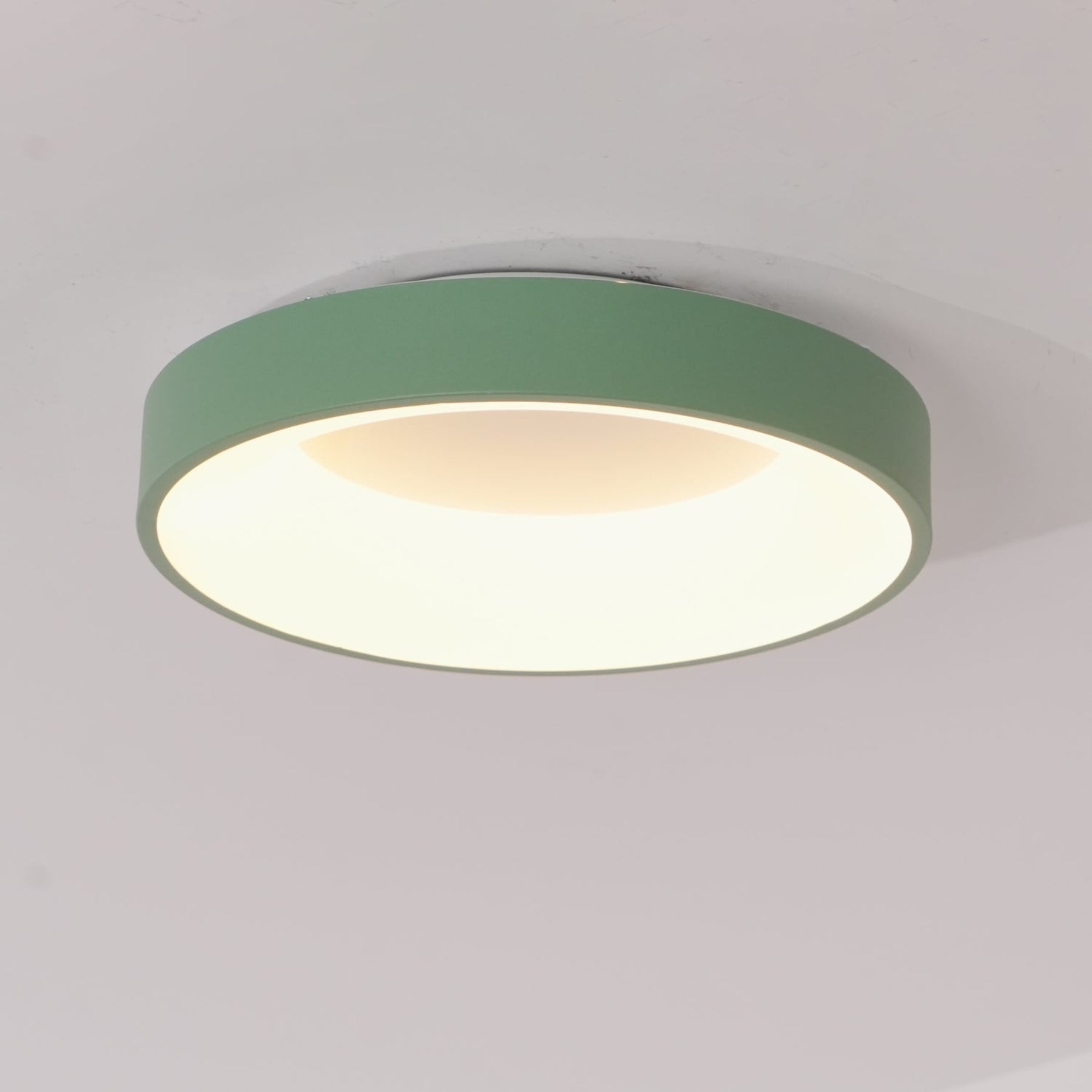Modern Wrought Iron Flush Mount Ceiling Light With Tri-Colour LED Glow — Ashbury Home & Living